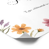 Poster Panneau de texte personnalisé Fleur sauvage en fle (Coin)