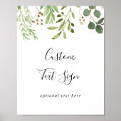 Poster Panneau de texte personnalisé Floral Brun Simple E (Devant)