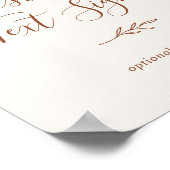 Poster Panneau de texte personnalisé Minimal Leaf | Boho  (Coin)