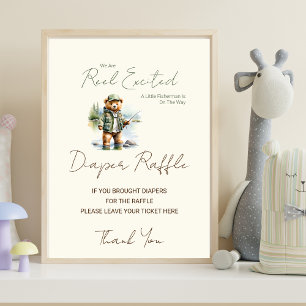 Poster Panneau de tirage au sort de couche bébé Exité pou
