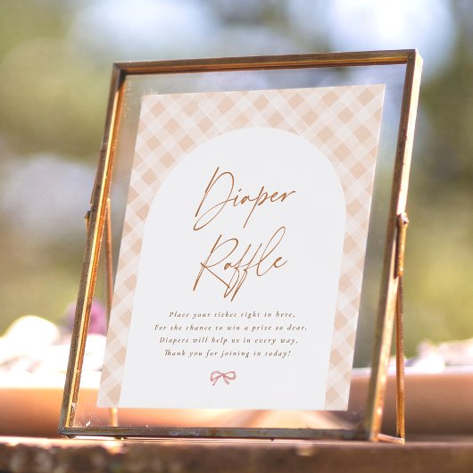 Poster Panneau de tirage au sort de couche Bébé Gingham C