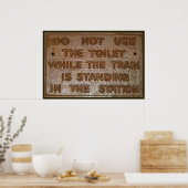 Poster panneau de toilette de train amusant (Cuisine)