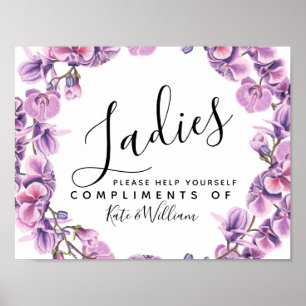 Poster panneau de toilettes pour dames - corbeille d'arti