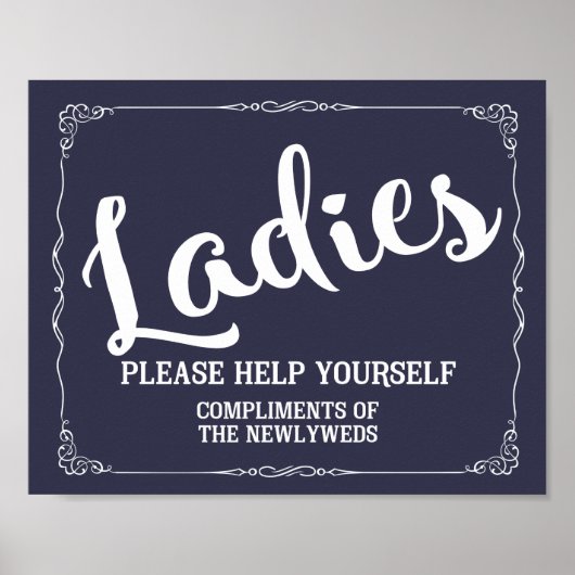 Poster Panneau de toilettes pour dames - panier d'article (Devant)