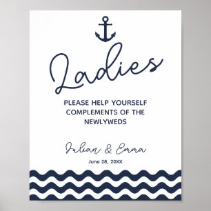 Poster Panneau de toilettes pour dames - panier d'article