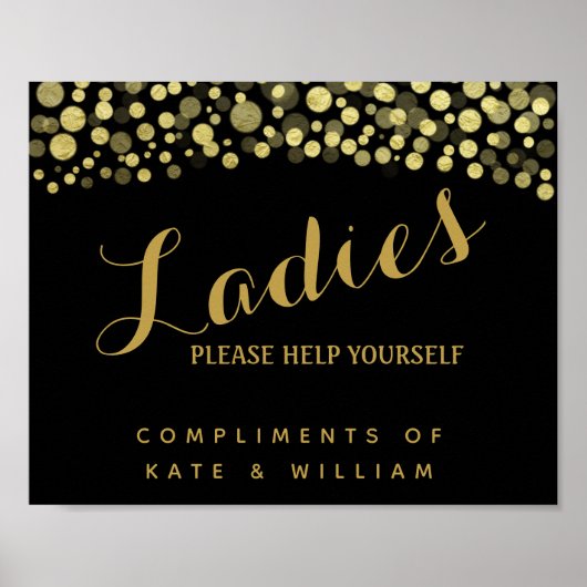 Poster panneau de toilettes pour dames - panier d'article (Devant)