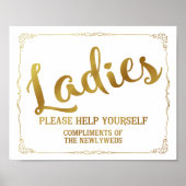 Poster Panneau de toilettes pour dames - panier d'article (Devant)