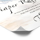 Poster Panneau de tombola de baby shower à feuillage pers (Coin)