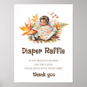 Poster Panneau de tombola de couches Bain de bébé Fée de