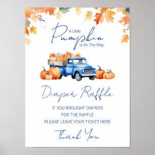 Poster Panneau de tombola de couches Little Pumpkin Baby 