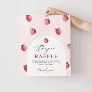Poster Panneau de tombola de fraise. Rolle de berry