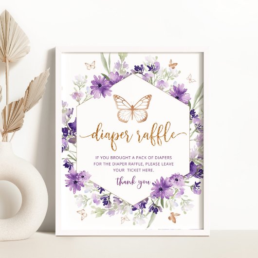 Poster Panneau de tombola papillon