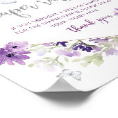 Poster Panneau de tombola papillon à fleurs violettes (Coin)