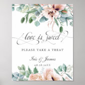 Poster Panneau de traitement d'amour floral rose pâle est (Devant)