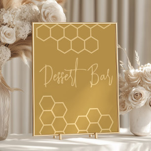 Poster Panneau de traitement de Baby Shower Honey Bee Des