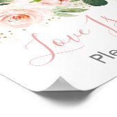 Poster Panneau de traitement de mariage floral rose doré (Coin)