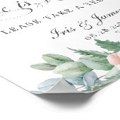 Poster Panneau de traitement floral rose tendre l'amour e (Coin)