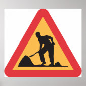 Poster Panneau de travaux routiers à venir Zone de constr (Devant)