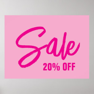 Poster Panneau de vente à 20% de réduction, grande affich
