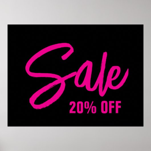 Poster Panneau de vente à 20% de réduction, grande affich (Devant)