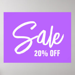 Poster Panneau de vente à 20% de réduction, grande affich
