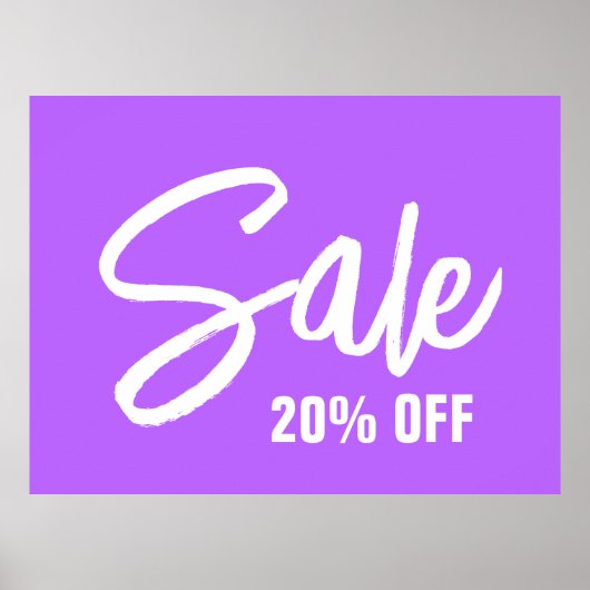 Poster Panneau de vente à 20% de réduction, grande affich (Devant)