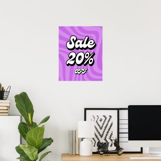 Poster Panneau de vente de 20 % de réduction, panneau de  (Bureau à domicile)
