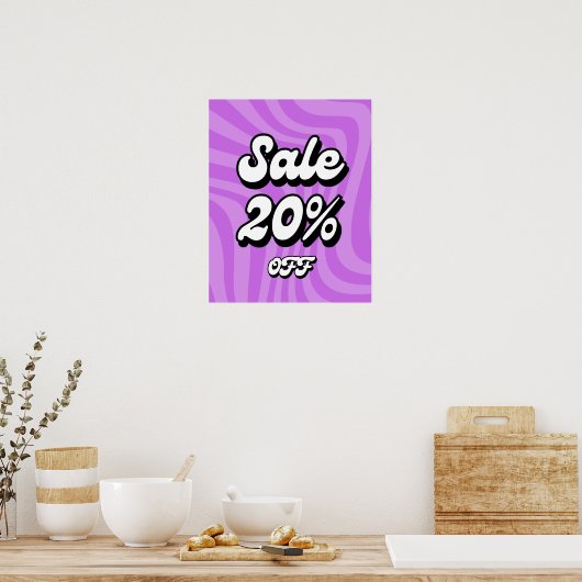 Poster Panneau de vente de 20 % de réduction, panneau de  (Cuisine)