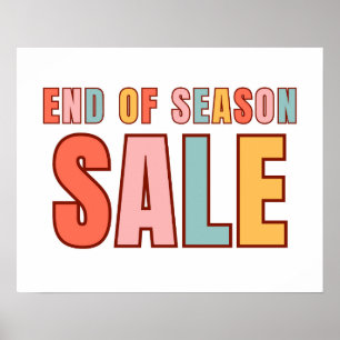 Poster Panneau de vente de fin de saison, vente au détail