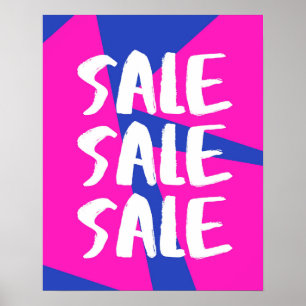 Poster Panneau de vente rose, Signal de magasin de détail