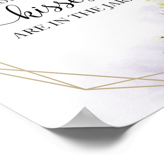 Poster Panneau de verdure aquarelle Combien de baisers (Coin)