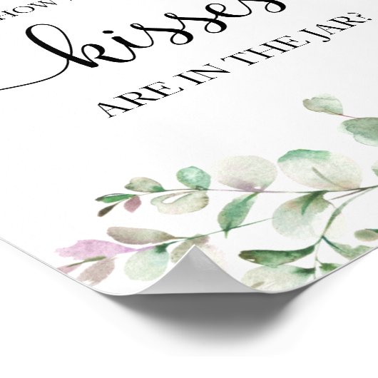 Poster Panneau de verdure aquarelle Combien de baisers (Coin)