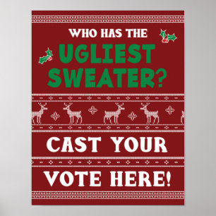Poster Panneau de vote pour la soirée pull de Noël laid
