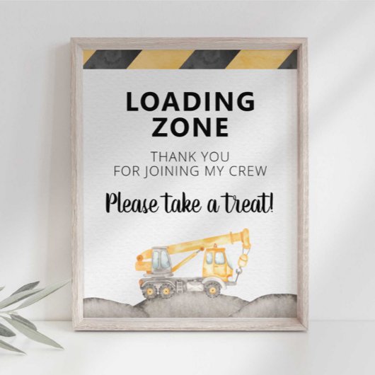 Poster Panneau de zone de chargement de camion de constru