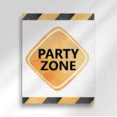 Poster Panneau de zone de fête de camion de construction