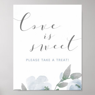 Poster Panneau d'eau douce bleu poussiéreux de mariage L'
