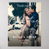 Poster Panneau décontracté moderne photo mariage signe de (Devant)