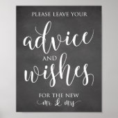 Poster Panneau Décor Mariage Conseils et voeux (Devant)