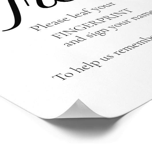 Poster Panneau d'empreintes digitales de l'arbre Mariage (Coin)