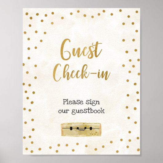 Poster Panneau d'enregistrement des invités pour la douch (Devant)