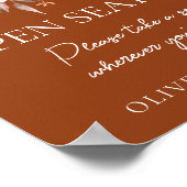 Poster Panneau d'entrée Floral Terracotta Mariage (Coin)