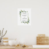 Poster Panneau d'entrée Mariage de cadre Eucalyptus vert (Cuisine)