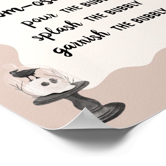 Poster Panneau d'enveloppe Petit Boo gothique BabyShower (Coin)