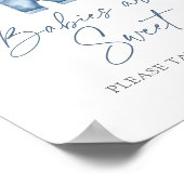 Poster Panneau dessert Baby shower Blue Jean Denim (Coin)