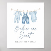 Poster Panneau dessert Baby shower Blue Jean Denim (Devant)