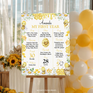 Poster Panneau d'étape du premier jour d'abeille de Bumbl