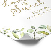 Poster Panneau d'eucalyptus verdure mignonne L'amour est (Coin)
