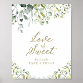 Poster Panneau d'eucalyptus verdure mignonne L'amour est (Devant)