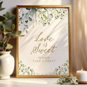 Poster Panneau d'eucalyptus verdure mignonne L'amour est