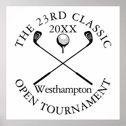 Poster Panneau d'événement classique de tournoi de golf (Devant)